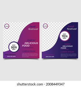 food social media banner post template design