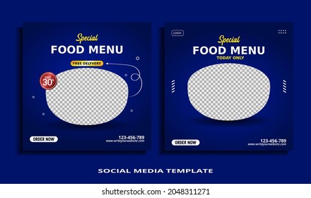Food social media banner post template