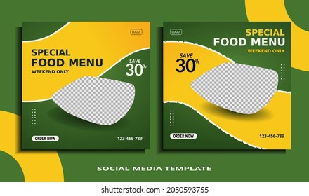 Food social media banner post template