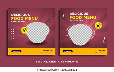 Food social media banner post template