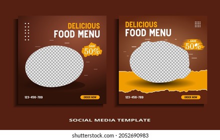 Food social media banner post template