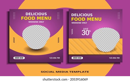 Food social media banner post template