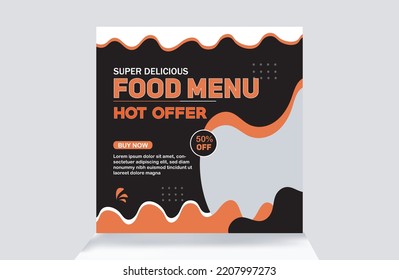 Food social media banner post restaurant menu banner ads social media post food burger pizza chicken fry delicious banner cover web banner social media post template