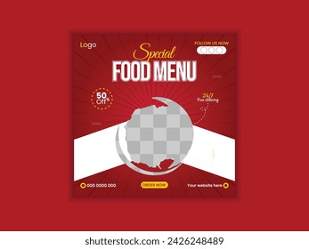 Food social media banner post template.