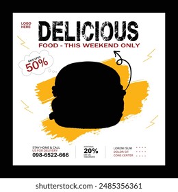 Food social media banner post templates