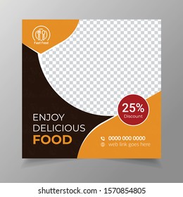 Food social media banner and web ad  promotional banner template