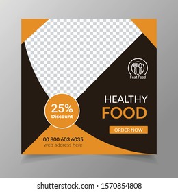 Food social media banner and web ad  promotional banner template