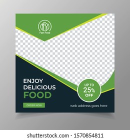 Food social media banner and web ad  promotional banner template