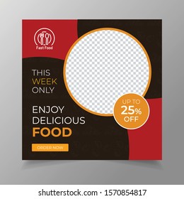 Food social media banner and web ad  promotional banner template