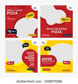 Food social media banners instagram post template set