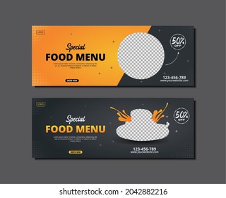 food social media cover template design