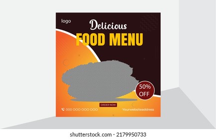 Food social media Instagram post template