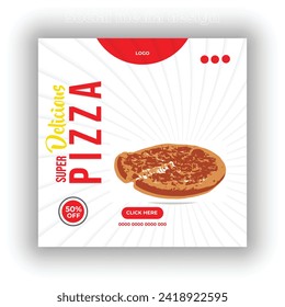 Food social media post or banner template