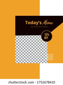 Food social media post design template vector