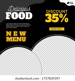 food social media post design template vector promotion food product restaurant cafe perfect for new product menu recipes promotion