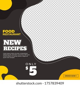 food social media post design template vector promotion food product restaurant cafe perfect for new product menu recipes promotion