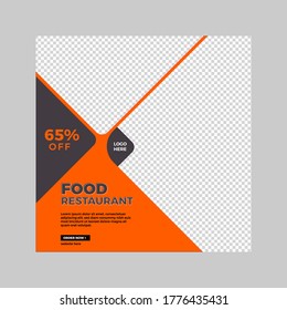 food social media post design template vector editable for business promotion