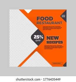 food social media post design template vector editable for business promotion