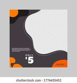 food social media post design template vector editable for business promotion