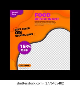 food social media post design template vector editable for business promotion