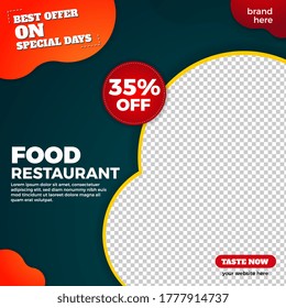 food social media post design template vector-27