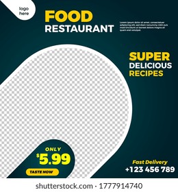 food social media post design template vector-28