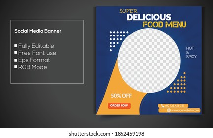 Food Social Media Post Design Template 