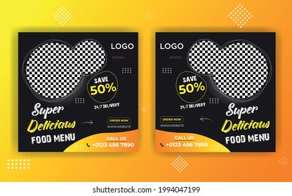 Food Social Media Post Design For Restaurant