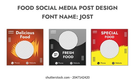Food social media post design images