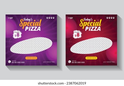 Food social media post design, burger food design, pizza food design, 