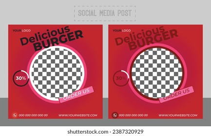 Food  Social Media Post Design Template Design.