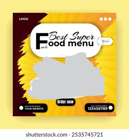 Food social media post design template