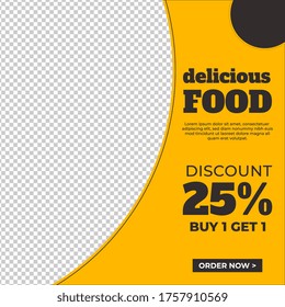 Food social media post good for promotion product restaurant new recipes menu with image template