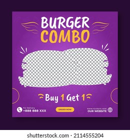 Food social media post and instagram template