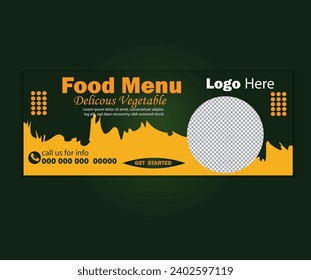 Food social media post and promotion banner design template Social Media Banner for Restaurant Post.