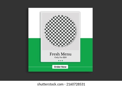 food social media post, restaurant food menu, web banner, square flyer