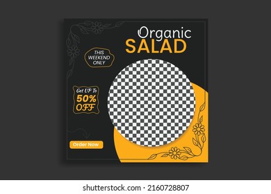 food social media post, restaurant food menu, web banner, square flyer