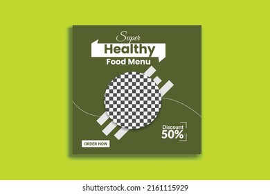 food social media post, restaurant food menu, web banner, square flyer