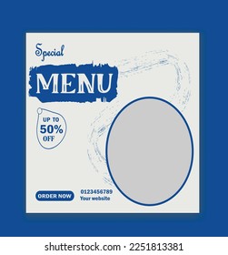 food social media post square banner  template design.