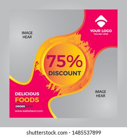Food Social Media Post Template design 