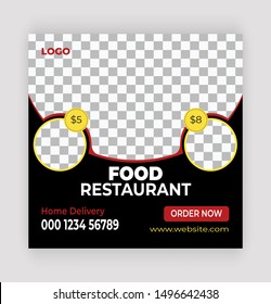 Food social media post template