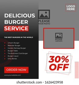 Food social media post template, Social Media Feed Post with Minimal Design for Food Promotion