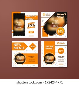 Food social media post template. Social media post banner for food promotion. Set of social media banner suitable for culinary, digital marketing, sale promotion, web, banner ad promotion