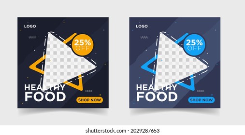 Food social media post template. restaurant menu, brochure, flyer design templates. Social Media Post. marketing , ad, natural products presentation templates, cover design. food flyer, food banner JM