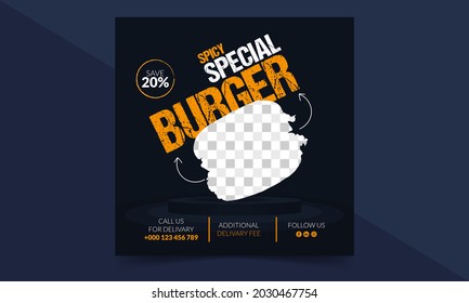 Food social media post template. restaurant menu, brochure, flyer design templates. Social Media Post. marketing , ad, natural products presentation templates, cover design. food flyer, food banner JM
