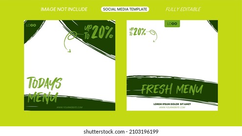 Food social media post template. vector illustration. banner template design for food post. Suitable for Social Media Post restaurant and culinary