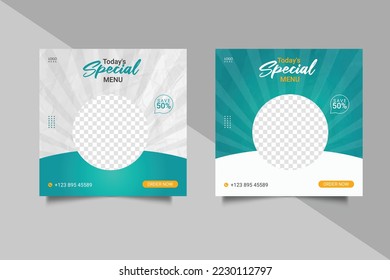 food social media  post template for food promotion simple banner frame