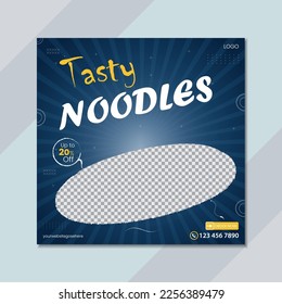 Food social media post template with plate. Food menu banner social media post. Editable social media templates for promotions on the Food menu. Set of social media story and post frames.