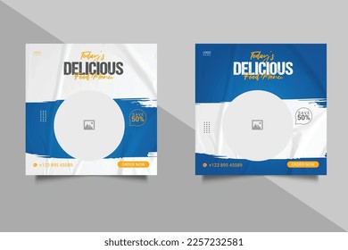 food social media  post template for food promotion simple banner frame