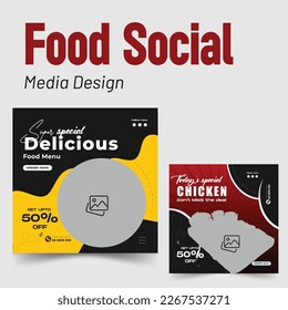 Food social media post template